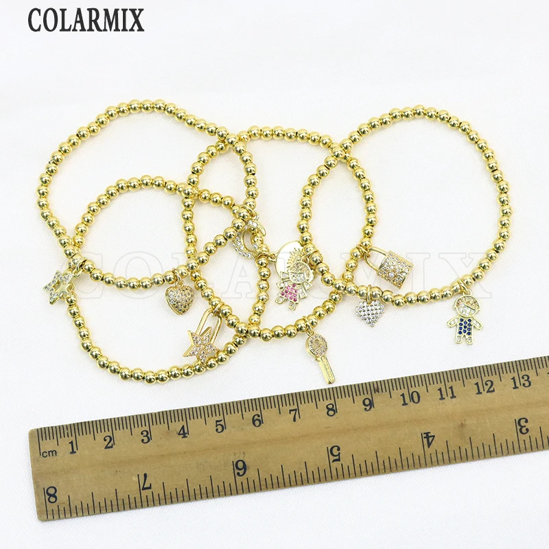 

8 Pieces Handmade Gold bead Bracelet Zircon charms bracelet accessories bracelets for women jewelry 9916