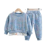 VIDMID Girls clothing set spring autumn foreign style childrens Korean spring two piece set girls spring suist P4831