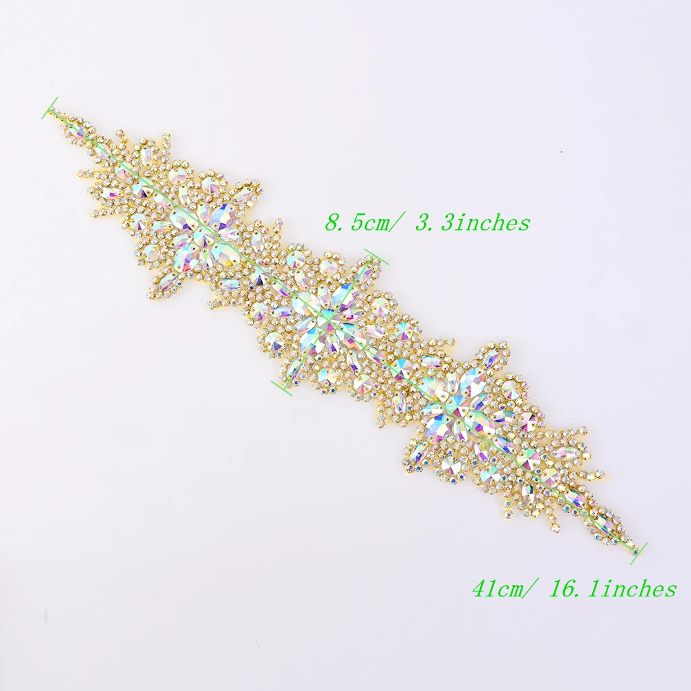 1 шт. стразы с цветами и кристаллами аппликации для свадебного платья ленты волос