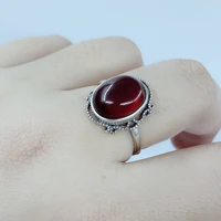 authentic s925 silver pomegranate natural stone garnet ring