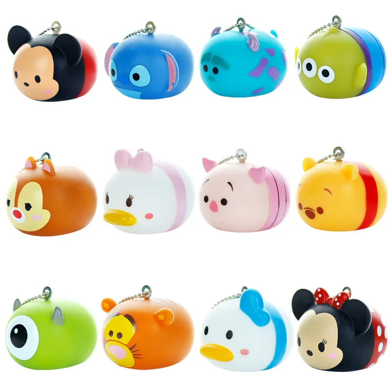 

Disney Cartoon Decompression Toy Kawaii Anime Figure Mickey Winnie Stitch Multifunctional Soft Pendant Kids Adult Pinch Toy