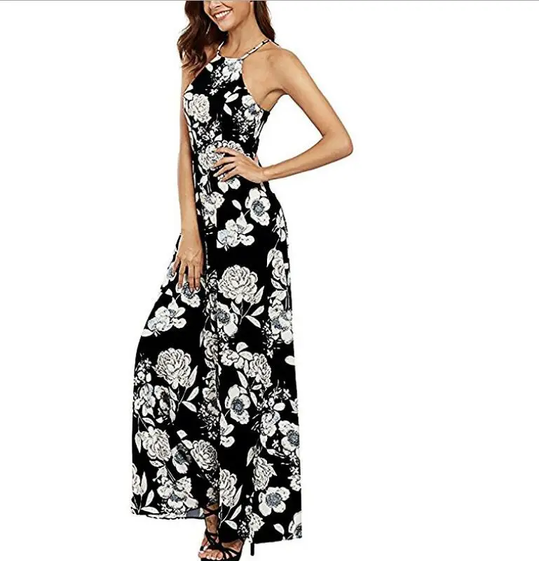 Макси длинное платье летние платья для женщин Цветочный принт в стиле бохо