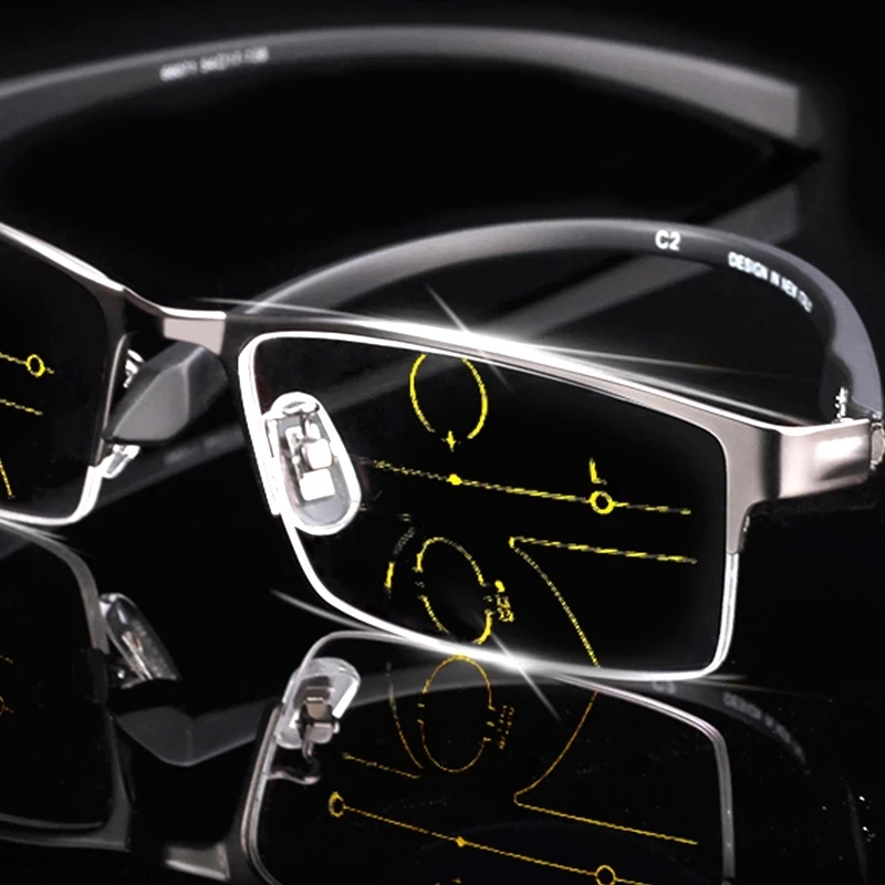 

Фотохромные очки для чтения IENJOY, прогрессивные многофокальные пресбиопические очки для мужчин, защита от сисветильник, прогрессивный мног...