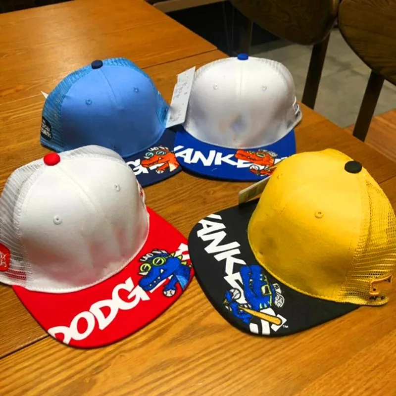 Детская кепка в Корейском стиле бейсбольная Кепка с вышивкой динозавра для