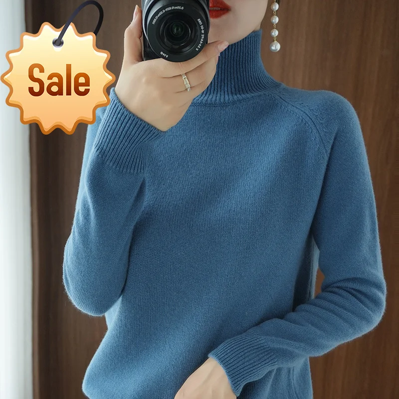 

Women Turtleneck Sweater Cashmere Solid Knitted Pullover Tops Casual All-Match Long Sleeve Winter Thick Bottoming Shirt Jumpers