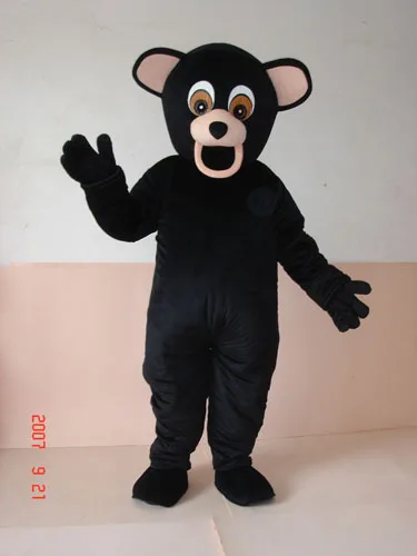 Прямая продажа с завода черная кукла солнечного медведя костюм-талисман для