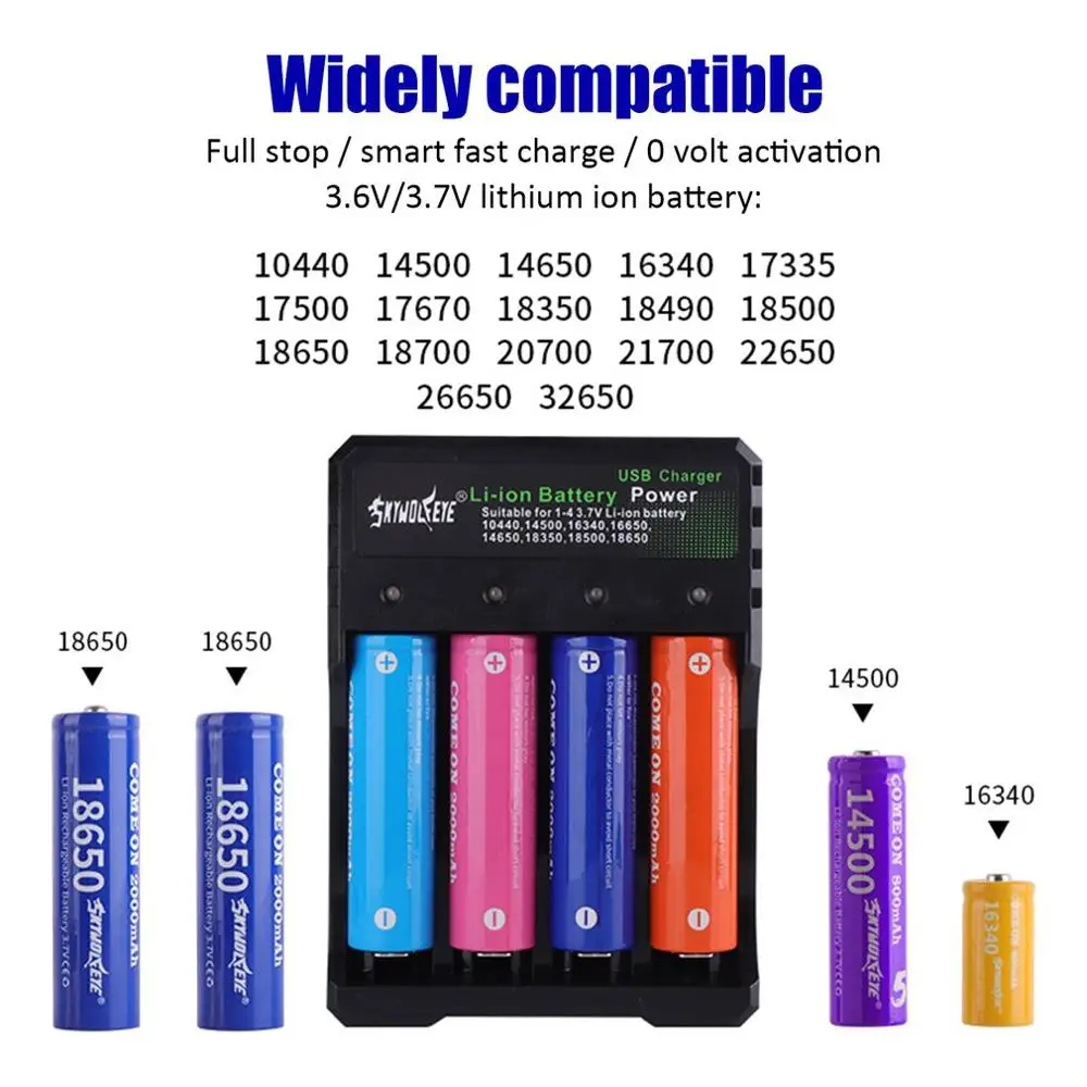 18650 Одна зарядка Двойная четыре зарядки 3 7 В высокая сила тока Usb Быстрая Зарядка