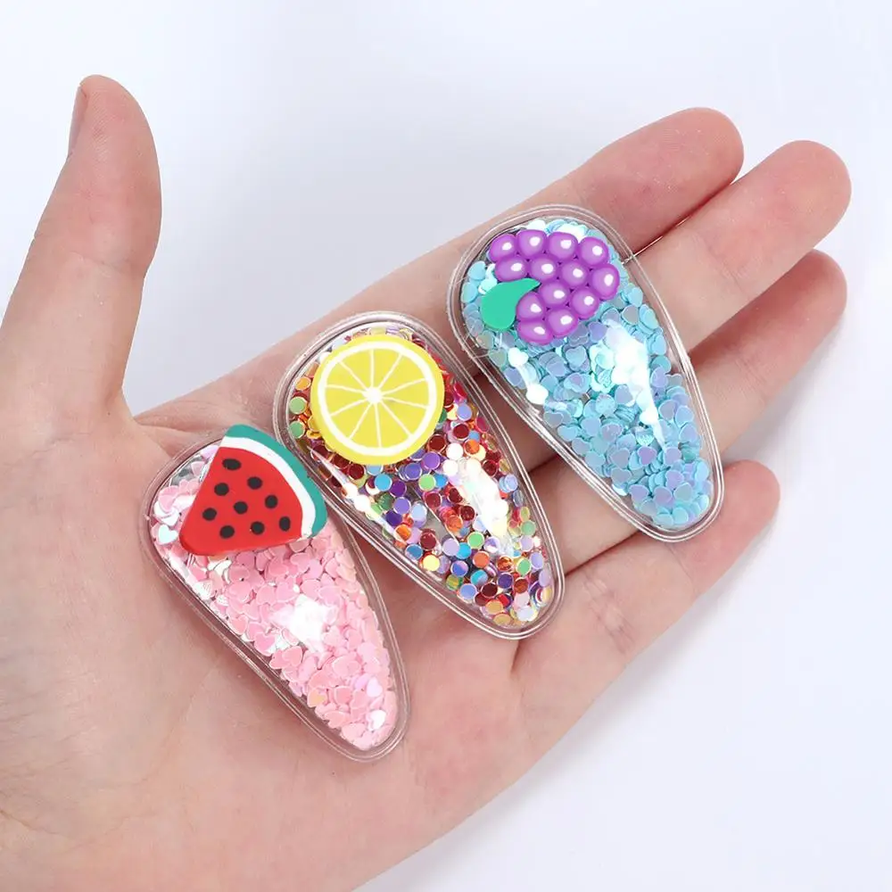 Милый зажим для волос защелкивающаяся заколка зыбучий песок прозрачные сладкие