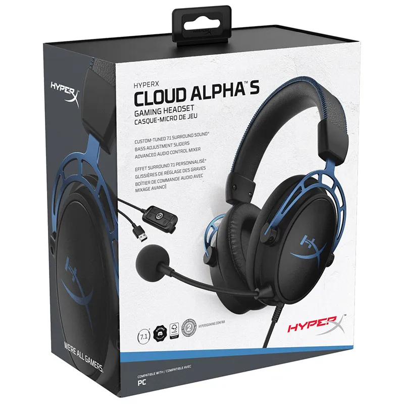 Игровая гарнитура Kingston HyperX Cloud Alpha S объемный звук 7 1 с микрофоном для киберспорта