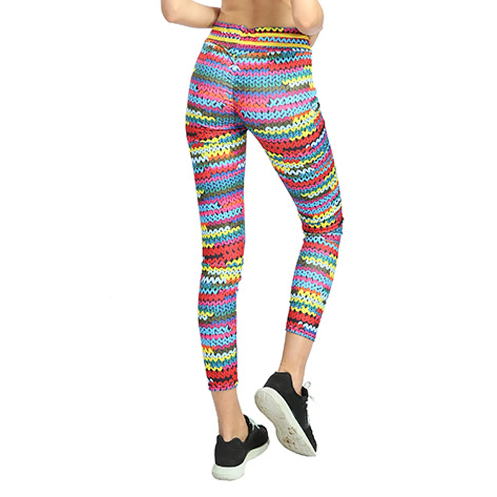 

Fashion Women Color Printing High Waist Hip Stretch Fitness Long Yoga Pants