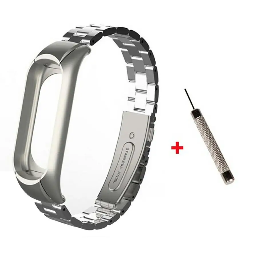 silver and tool Металлический ремешок для mi Band 4 сменный ремешок для Xiaomi mi Band 4 аксессуары для смарт-браслета стальной ремешок для mi Band 4 - Цвет: silver and tool