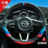 suitable for mazda 356 atez angsai cx 30 cx 5 cx 4 cx 7 hand sewn leather steering wheel cover