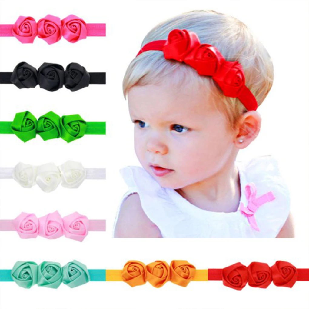 

9Pcs Baby Headbands Headwear Girls Bow Knot Hairband Head Band Infant Newborn Bows Toddlers Rose Elastic Hair Band