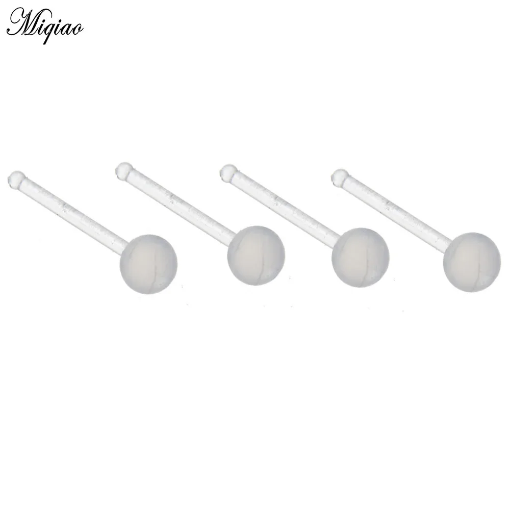 

Miqiao 1-80pcs Hot Sale Piercing Jewelry Straight Transparent Nose Nail Acrylic Men and Women