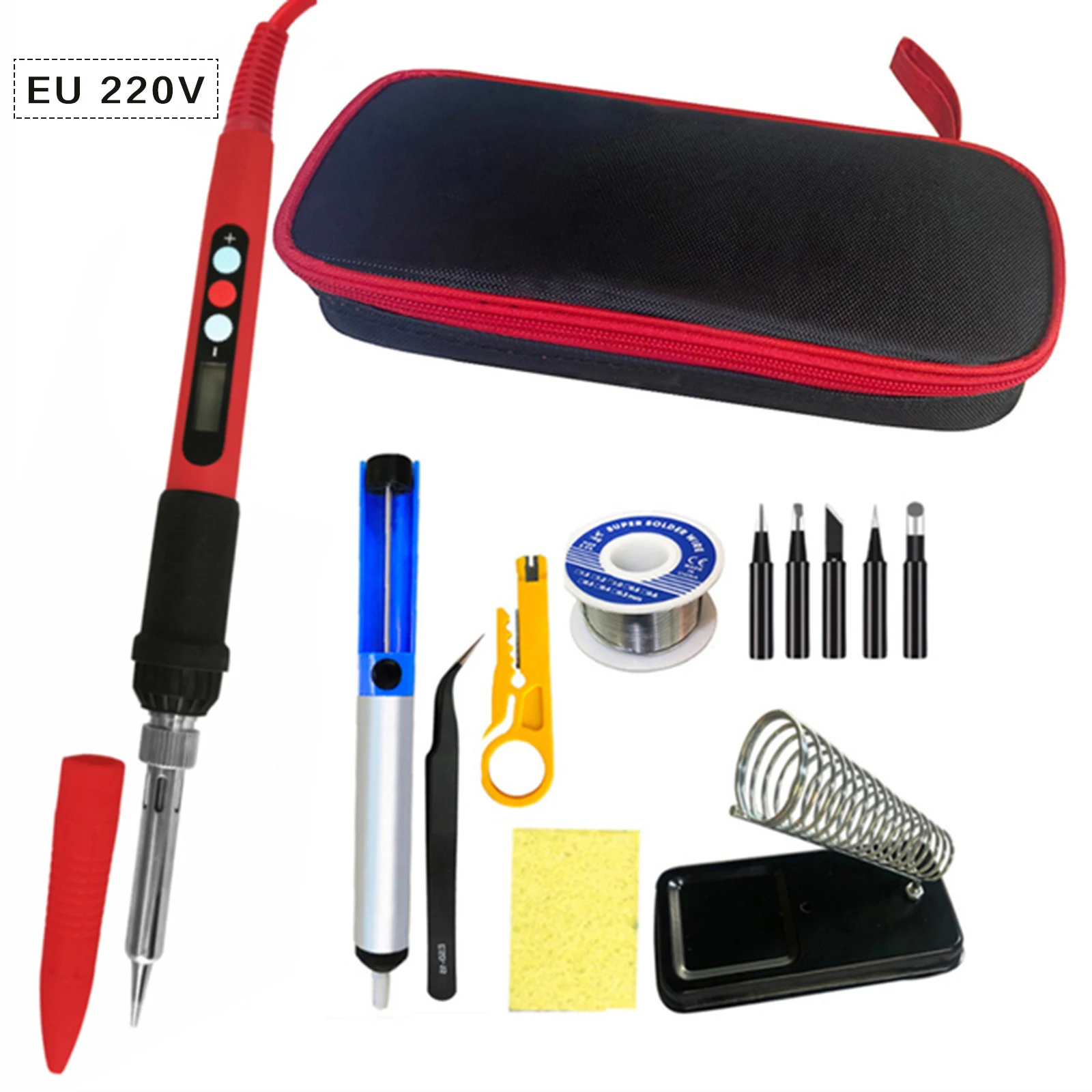 Электрический набор паяльника с керамическим нагревателем 80W высокого качества, дисплеем, регулируемым термостатом и цифровым сварочным инструментом на 220В и 110В.