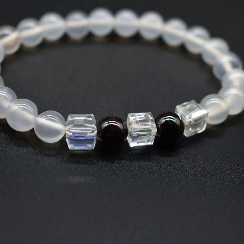 2019 new natural white carnelian bracelet color geometric crystal ladies charm jewelry high quality garnet | Украшения и