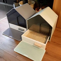fully enclosed cat litter box oversized cat toilet large capacity deodorization pet drawer cats tray home pets cleaning supplies