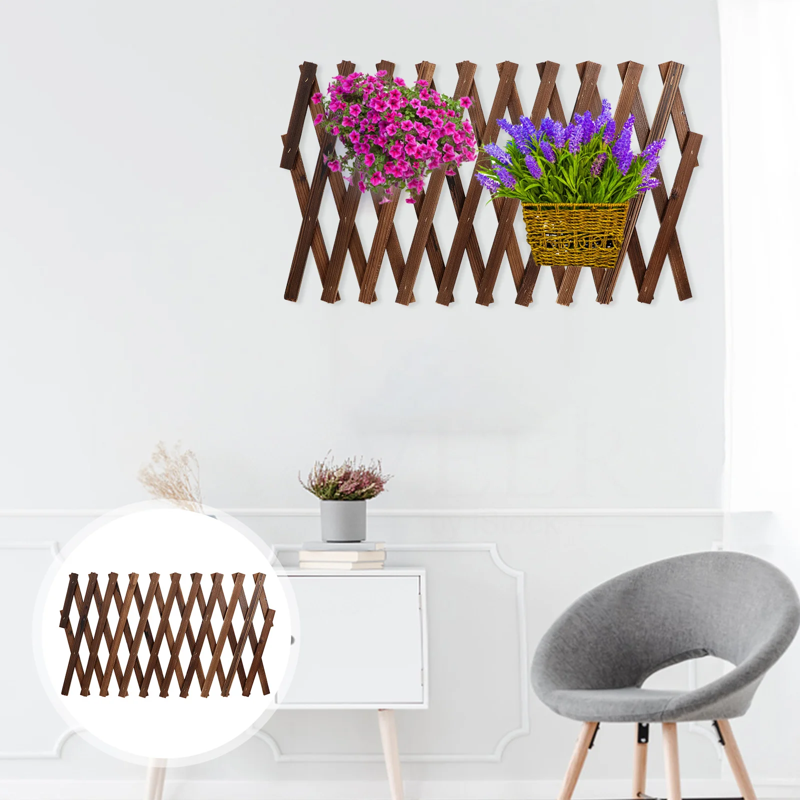 

1pc Indoor Wood Storage Holder Flowerpot Rack Decorative Flowerpot Rack (Brown)