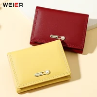 simple solid color small wallets for women card holder soft pu leather female wallets ladies purse 2022 hot fashion clutch bag