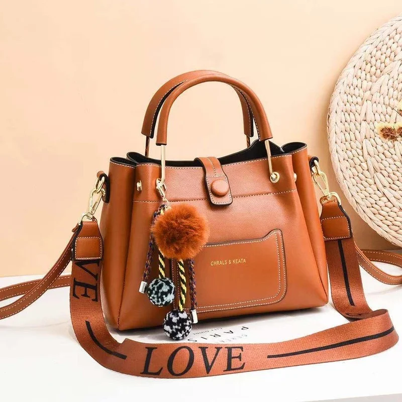 

Retro Fashion 2021 Women Large Capacity Handbag Trendy Single-shoulder Messenger Bag High-quality Broadband Bucket Bag Bolsos Gg