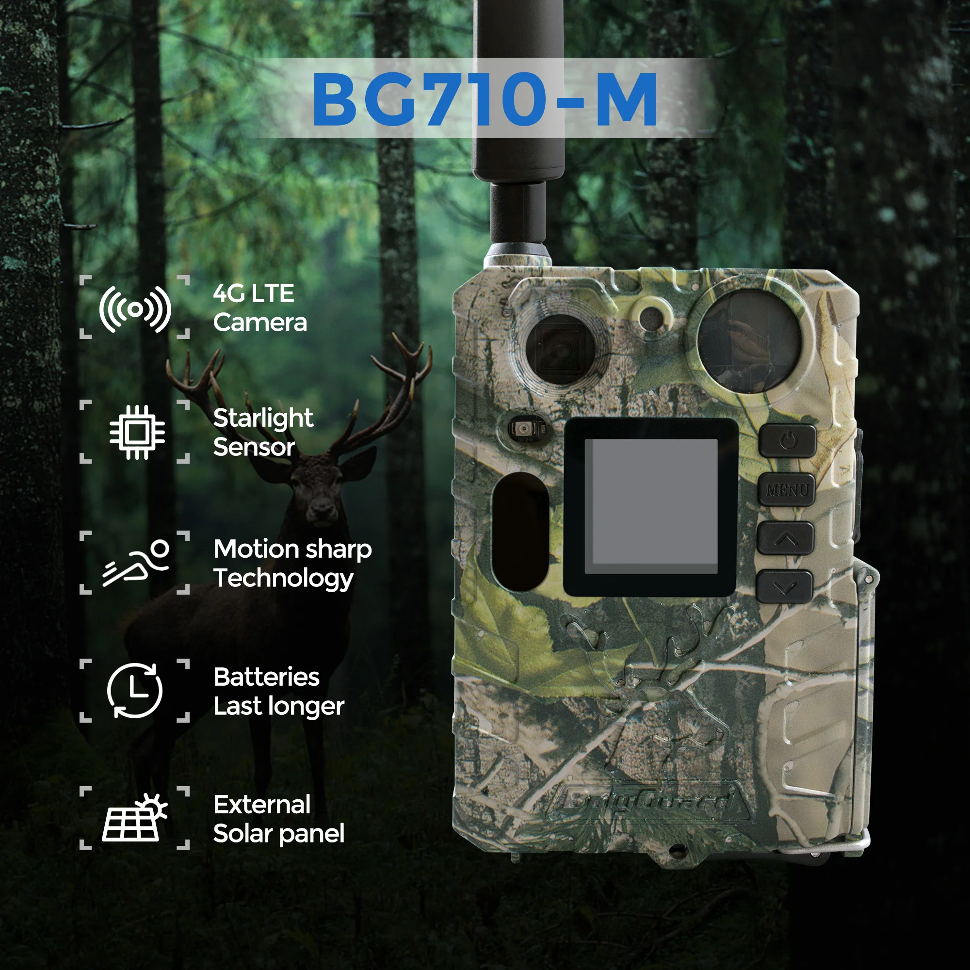 Фото BG710-M 940nm Black IR Night Vision 4G Wireless Hunting Trail Camera Color LCD Invisible Game Cameras Motion Sharp Technology №2