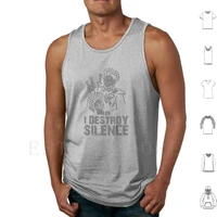 i destroy silence funny bagpiper musician gift tank tops vest cotton i destroy silence pipe bagpiper pipe instrument bagpipes