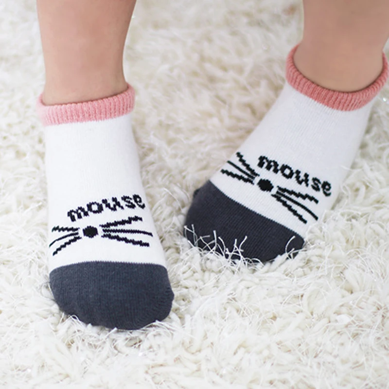 Хлопковые носки башмачки для новорожденных мальчиков и девочек с изображением