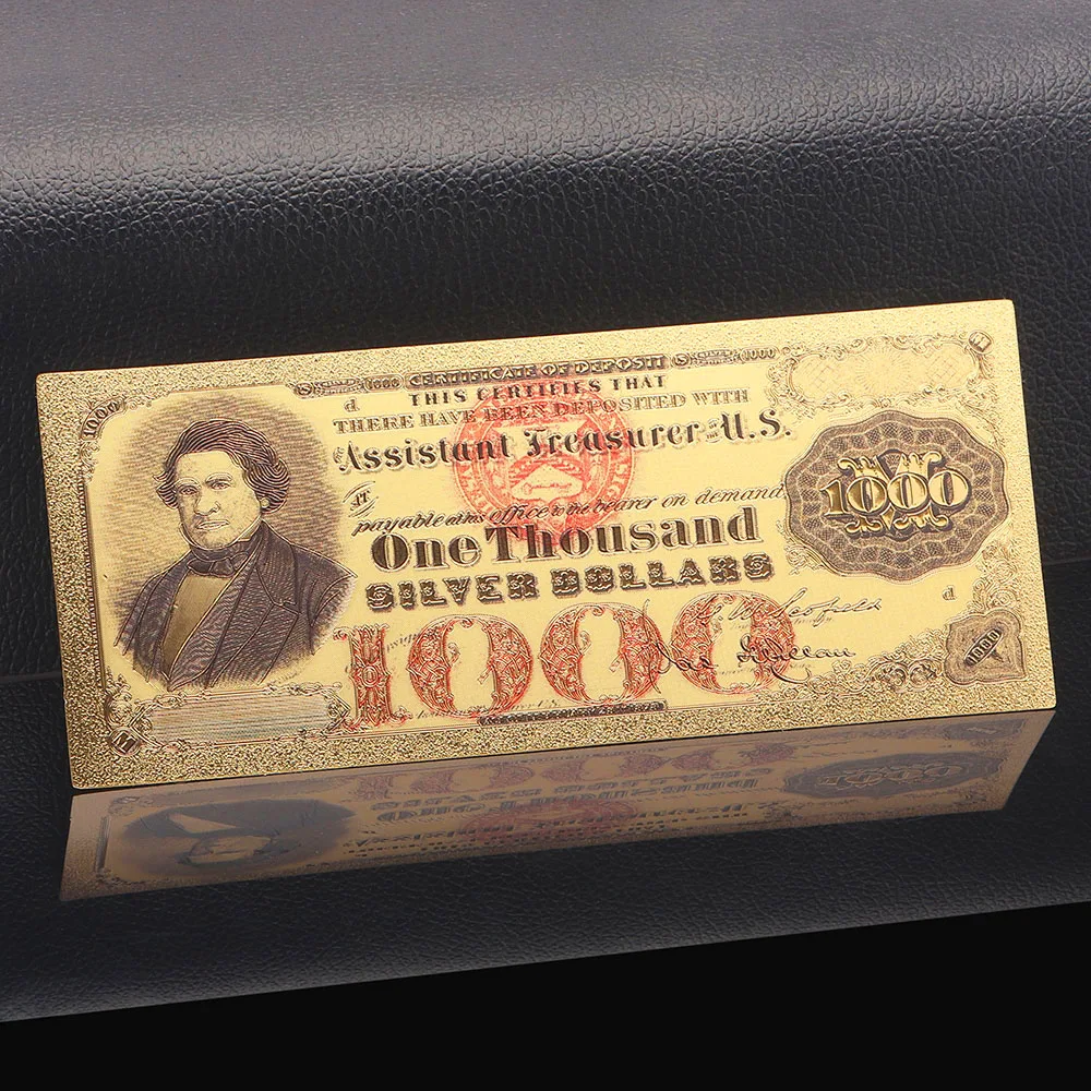Коллекционная памятная монета 1878 доллар США 1000 банкнота 24k позолоченная