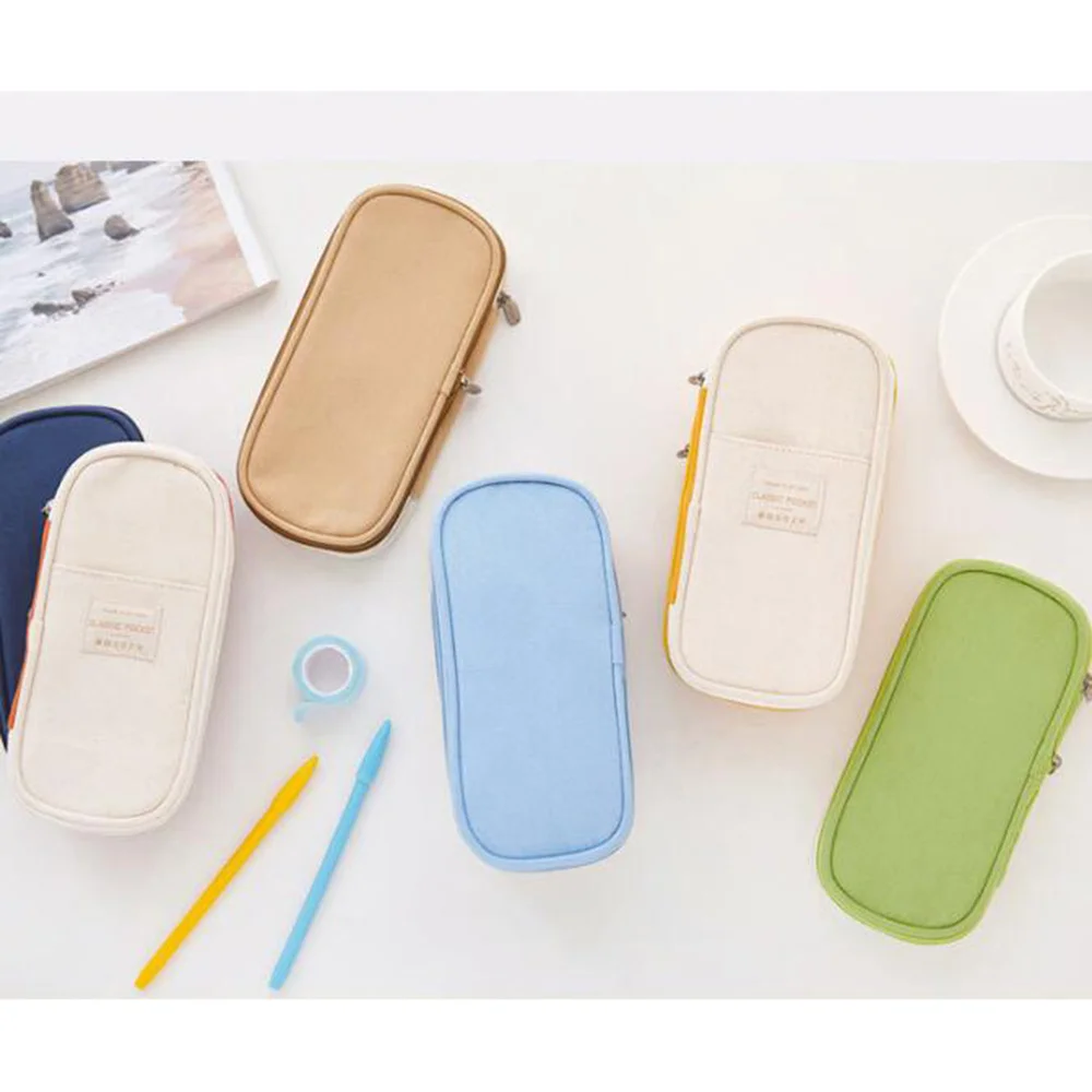 

Simple Pencil Case Large Capacity Pen Storage Bag Portable Pencil Bag Multi-functional Stationery Holder (Yellow)