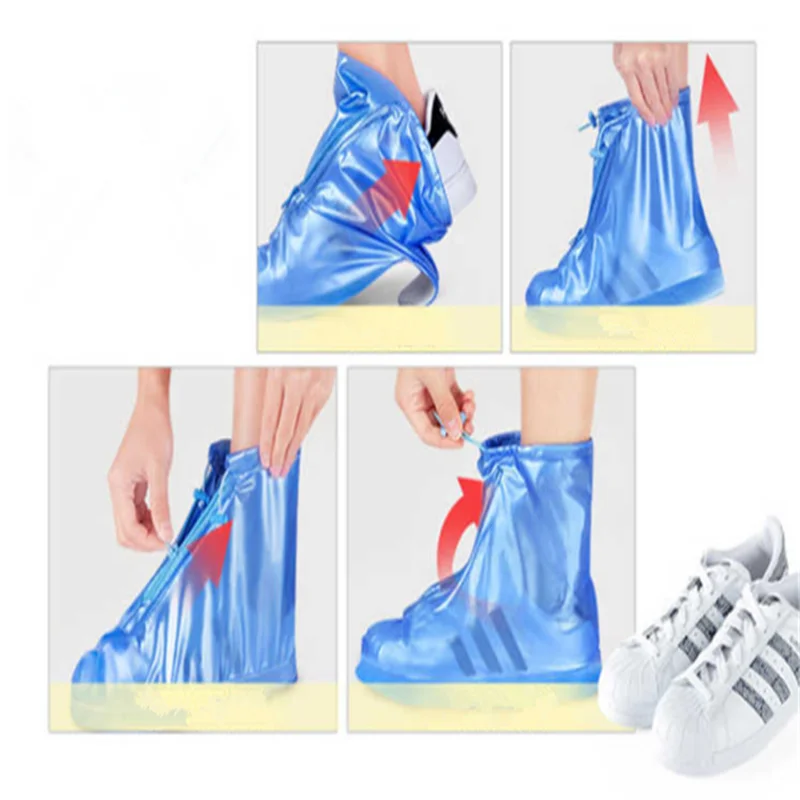 

Non-Slip Silicone Waterproof Shoe Covers PVC Rainproof Thickened Adult Shoe Covers Outdoor Rain Shoe Covers Unisex And Reusable