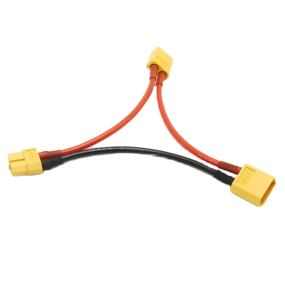 10 см 14Awg силиконовый последовательный кабель XT60 штекер на 2 штекера FPV