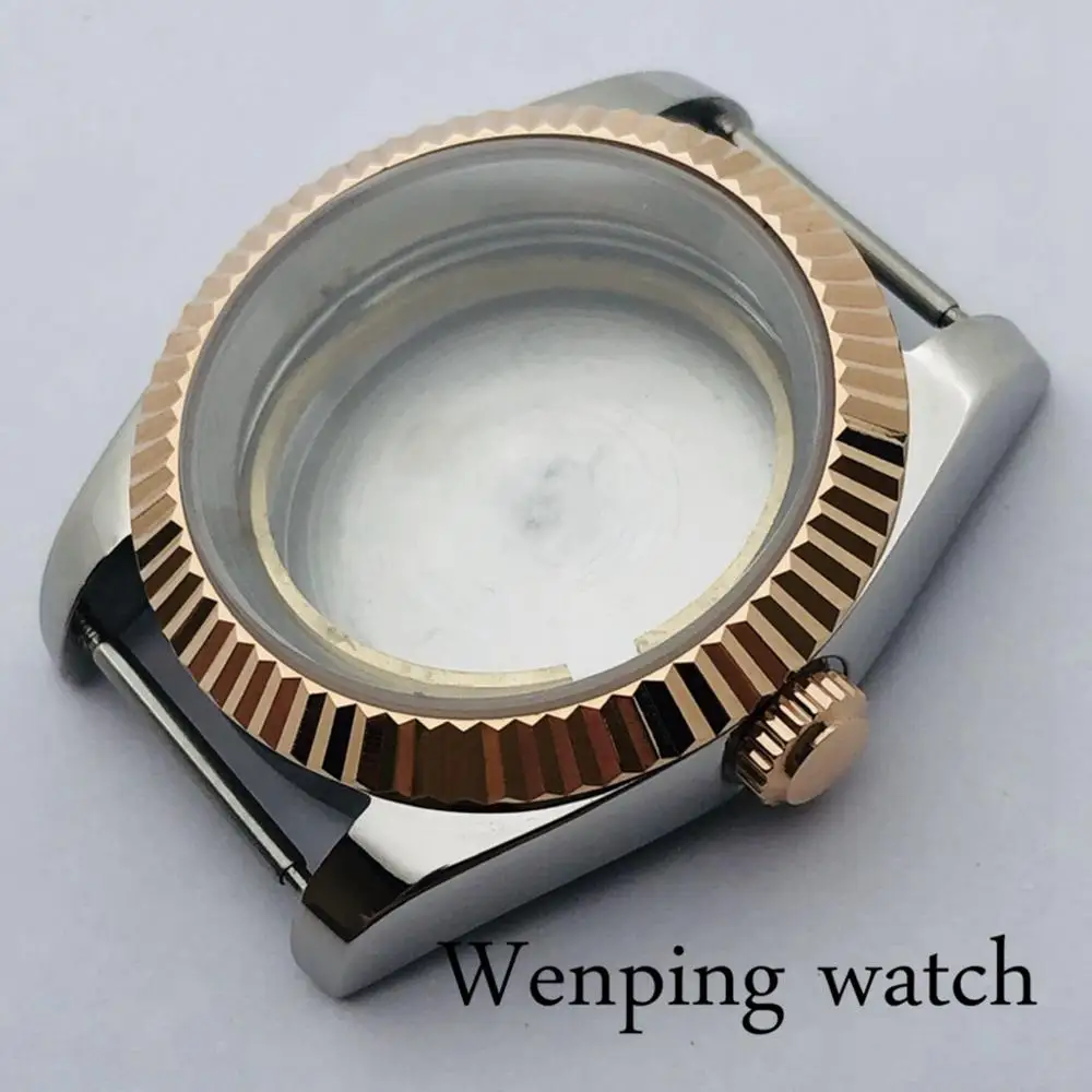 Bliger 39 мм стерильный чехол розовое золото ободок сапфировое стекло подходит для ETA