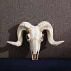 Настенное украшение, 3D череп Shofar, орнамент Longhorn, Овечий череп, полимерные художественные изделия, фигурки дикой природы, декор на Хэллоуин, подарки