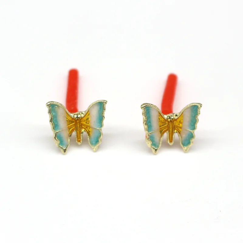 Гипоаллергенные разноцветные капельные масляные серьги-гвоздики изящные