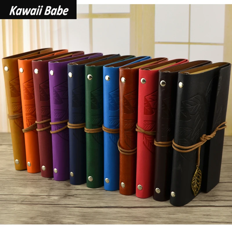 

Notebooks and Journals Retro Sketchbook A6 A7 Ring Binder Soft Cover School Office Supplies Vintage Diary Notepads Stationery