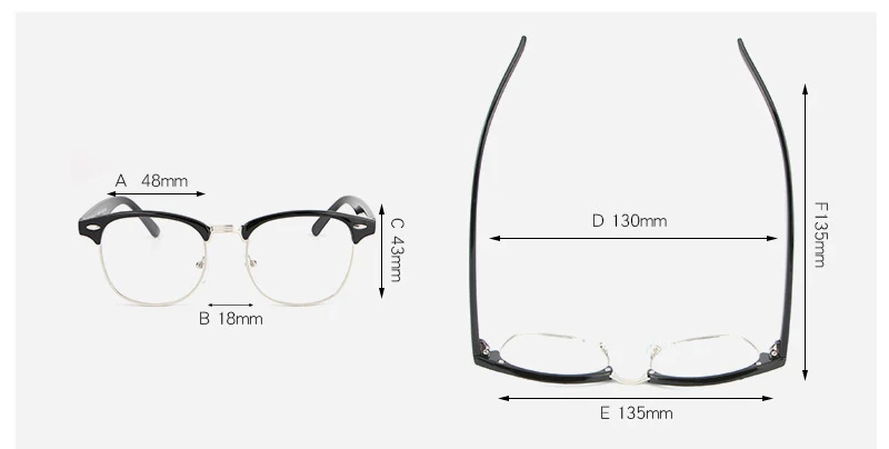 Vintage Clear Anti-Radiation Lens Eye Glasses Goggles Plain Glass Frames Men Women Fashion Transparent Semicircle Frame Glasse