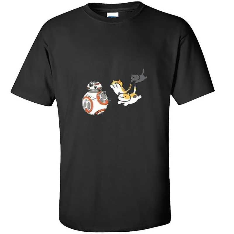 Новое поступление мужские футболки с котом и игрой BB8 новые облегающая