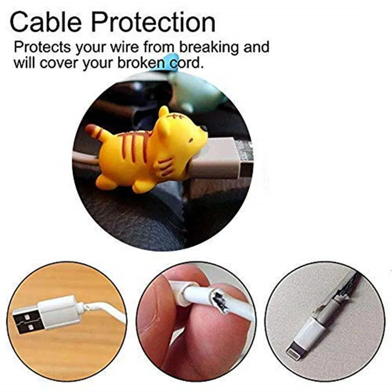 Cartoon Animal Protector Cable Cord Saver Cover Coque For iPhone 8 Plus 4S 5 5S SE 5C 6 6S 7 X Xs Max XR Case | Дом и сад