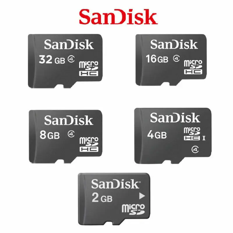 

Sandisk Memory Card Micro SD TF Card 32GB 16GB 8GB 4GB 2GB 1GB 512MB 256M 128M 64M SDHC Flash Card Class 4 C4 for Android Phone
