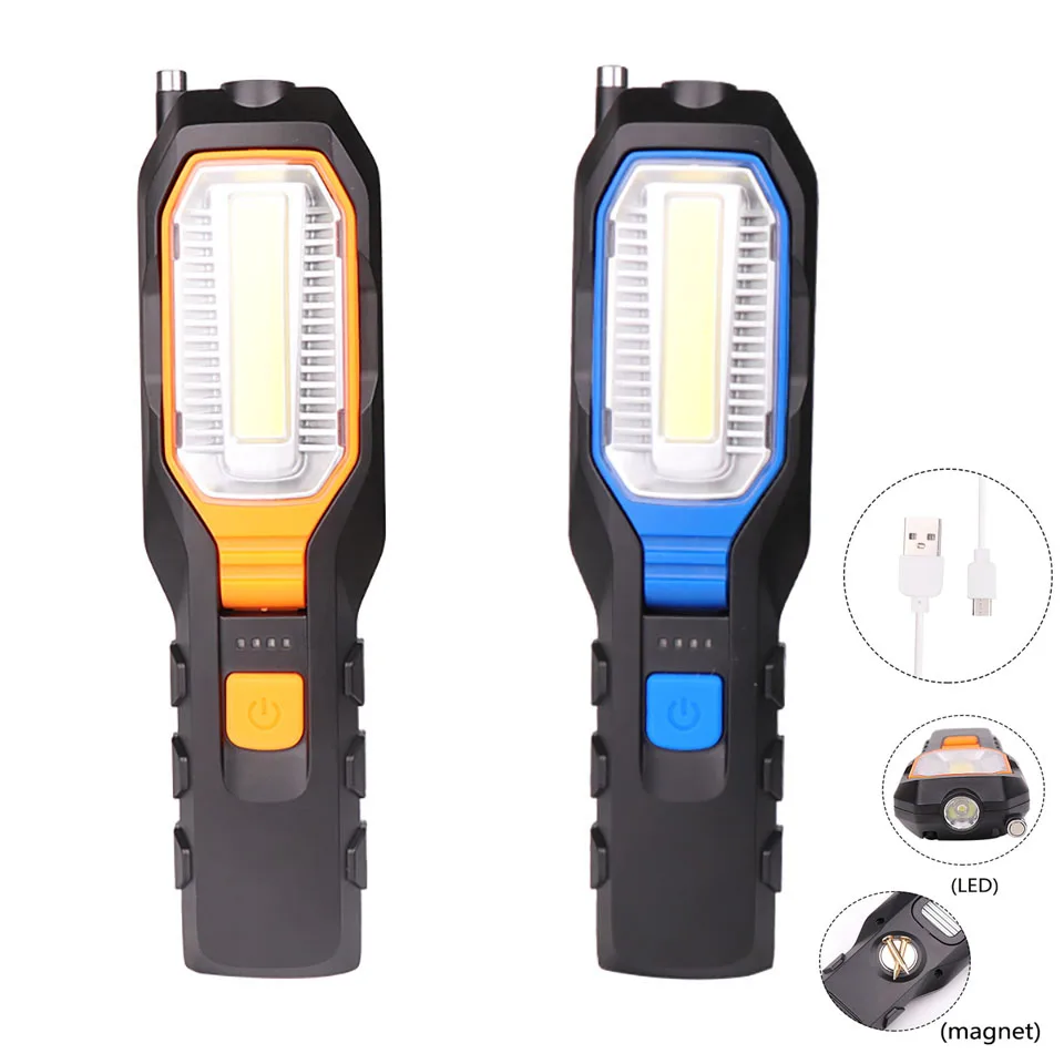 

COB LED Worklight USB Rechargeable Power Output Torch Flexible Magnetic Inspection Lamp Flashlight Emergency 8000LM