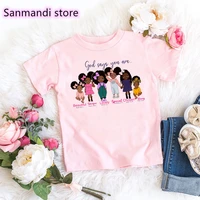 god says you are beautiful graphic print tshirts for black girls magic kids clothes melanin poppin t shirt summer tops tee