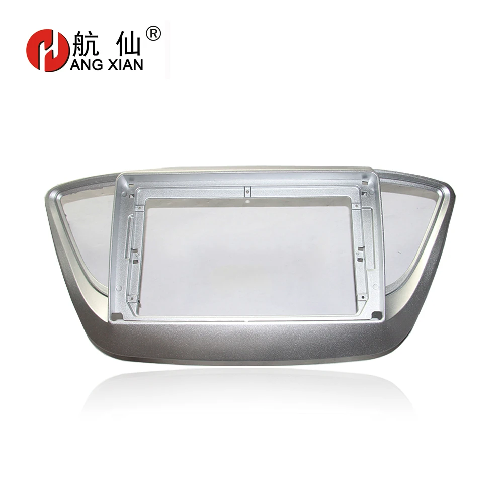 

HANGXIAN 2 din Car dvd player Fascia frame for Hyundai Verna 2016 silver car radio gps navi Panel Dash Kit Installation Frame
