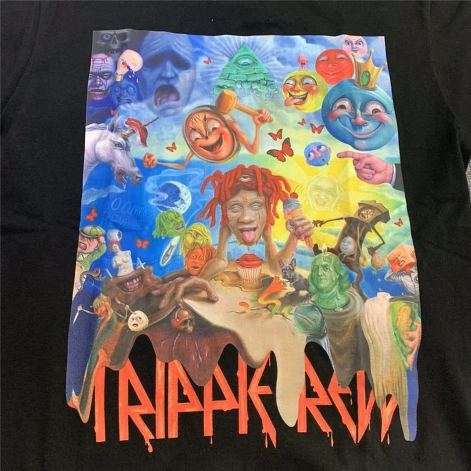 

Printing 2021ss Digital Graffiti Trippie Redd Life s A Trip Album Casual Streetwear T-shirts men clothing retro t shirt