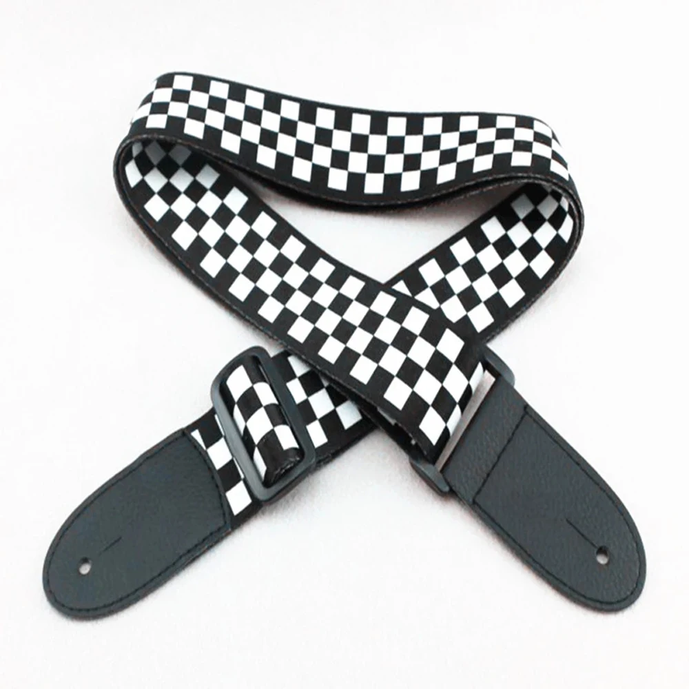 gitarre strap stickerei gürtel einstellbare jacquard band mit leder ende für bass elektro akustik folk gitarre musical instrument free globa