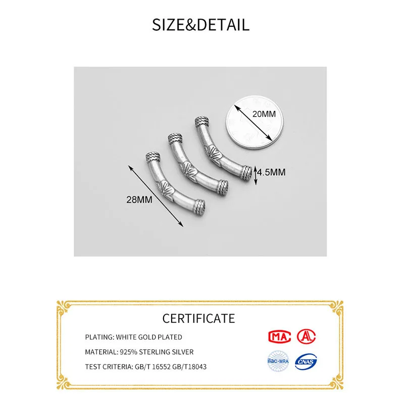 MEETSOFT 100% Серебряный Рельефный цветок сливы резной узор из бисера винтажный