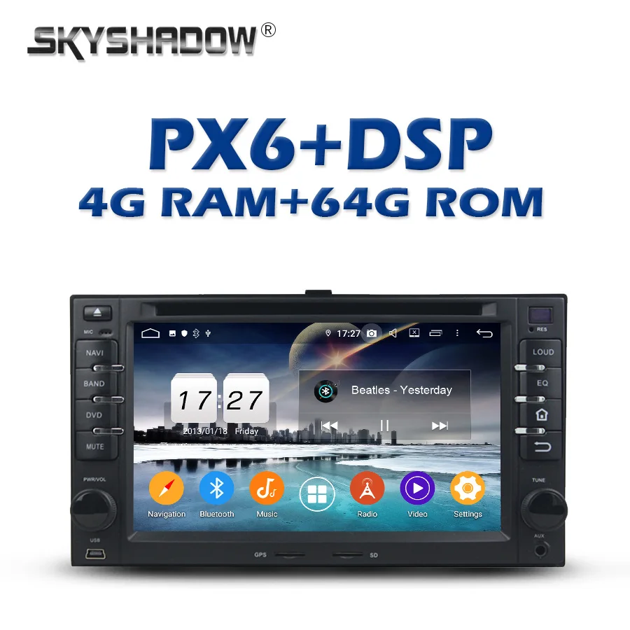 Автомобильный DVD плеер PX6 DSP Android 10 4G + 64G IPS Bluetooth 5 0 Wifi GPS радио для kia CEED Sorento Sedona Optima