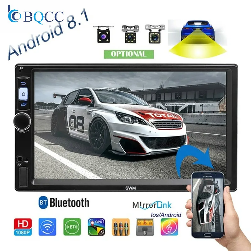 2din Автомобильная Радио Android8.1 мультимедийный плеер цифровой Mp5 с Bluetooth/wifi gps FM AM