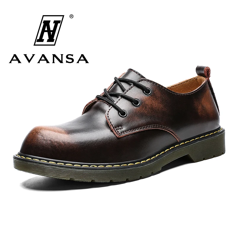 Брендовые мужские кожаные туфли Martin ручной работы дышащие туфли-оксфорды