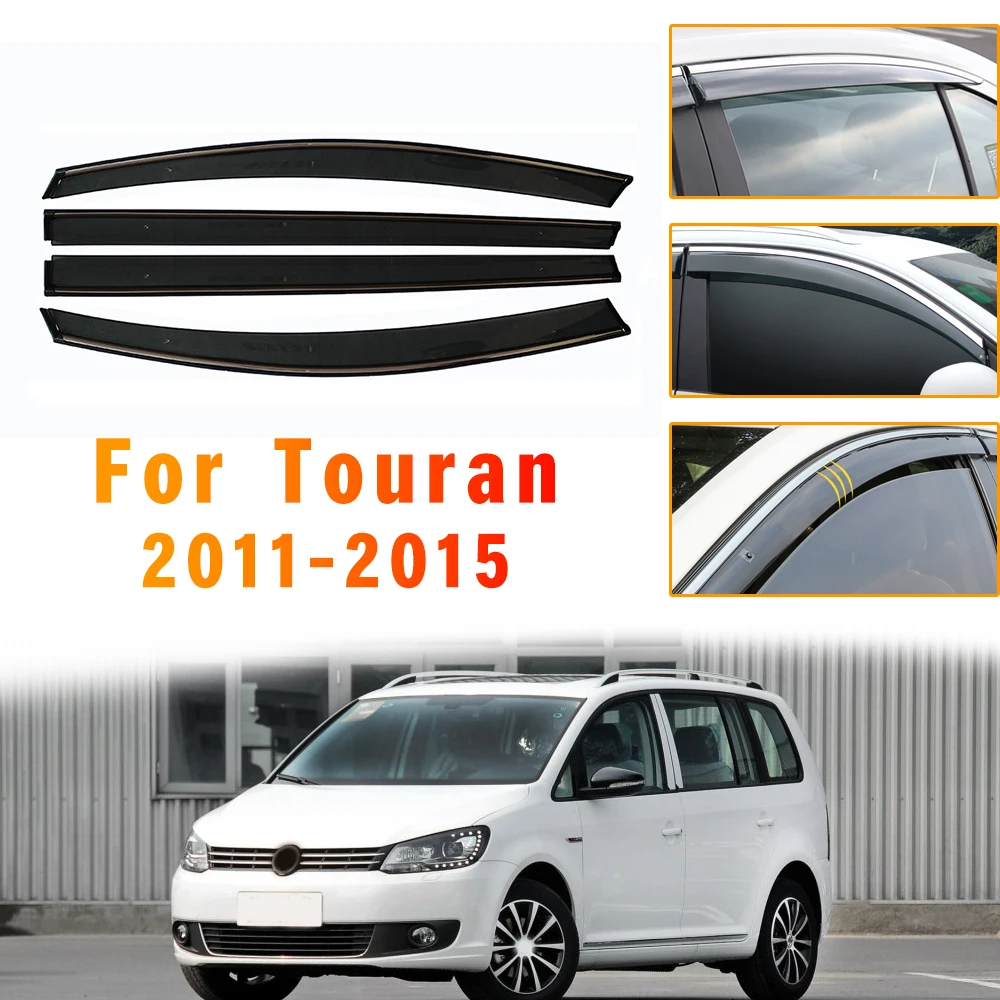 Window Sun Rain Visor Weather Shield Deflector Guard For Volkswagen Touran 2011-2015 Awnings Car Styling Auto Accessories