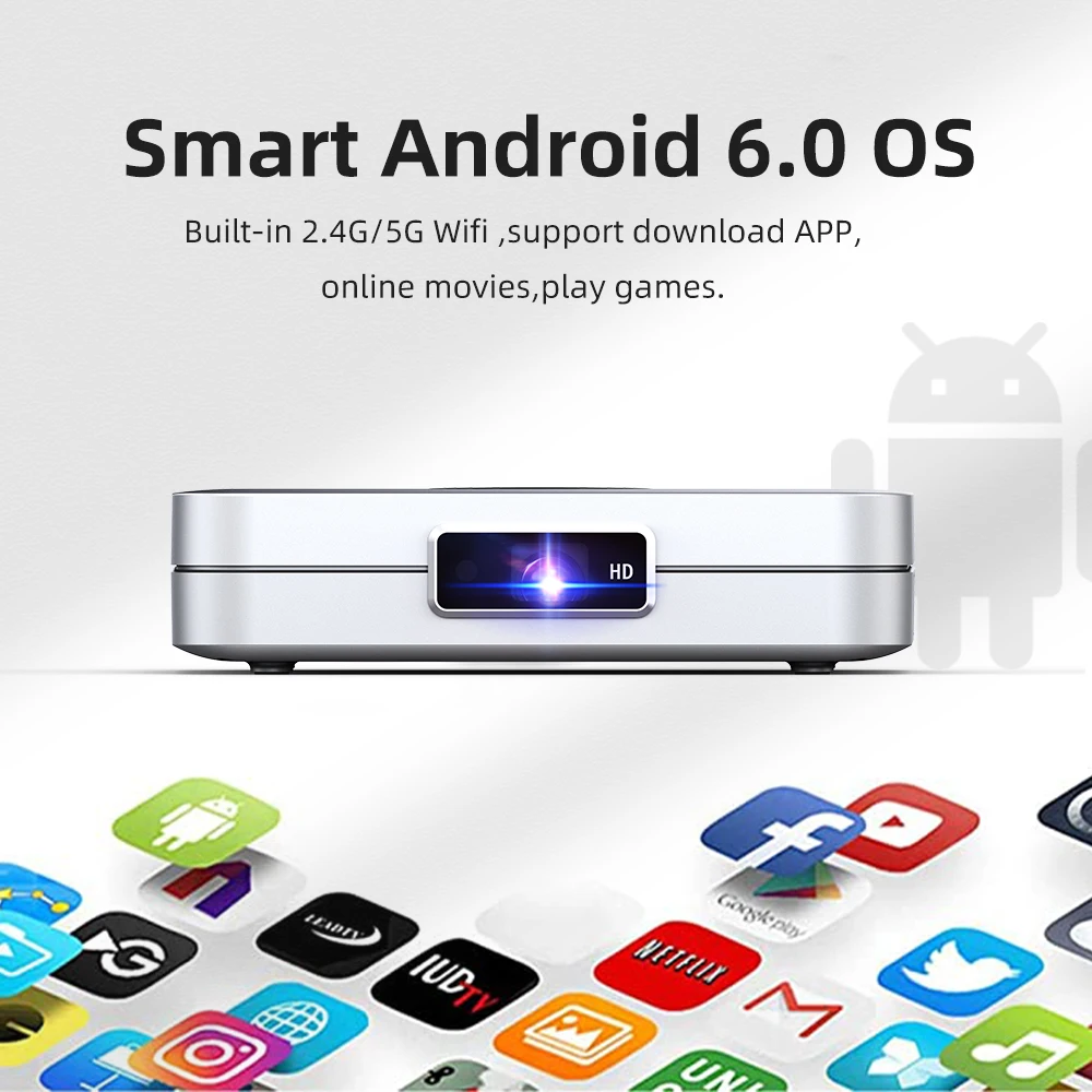 Salange K1 DLP проектор 4K 3D Поддержка Android Мини светодиодный Wifi видео домашний